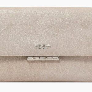 Kate spade grace glitter suede clutch